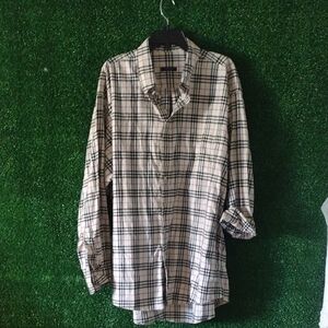 Burberry Men's Checkered Shirt - Black and White